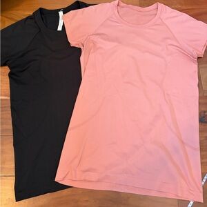 Lululemon swiftly tech short sleeves size 12 Women's Black and Pink